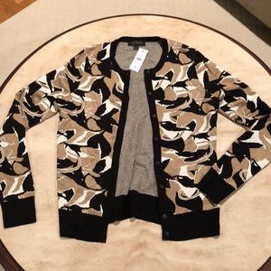 NWT Ann Taylor Black Gold Cardigan size M